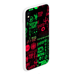 Чехол iPhone XS Max матовый Twenty one pilots pattern rock steel, цвет: 3D-белый — фото 2