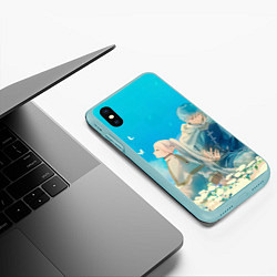 Чехол iPhone XS Max матовый Sousou no Frieren Himmel butterfly, цвет: 3D-мятный — фото 2