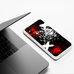 Чехол iPhone XS Max матовый Лексус на фоне граффити и брызг красок, цвет: 3D-белый — фото 2