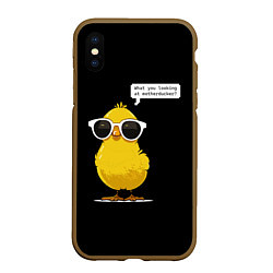 Чехол iPhone XS Max матовый Утенок в очках