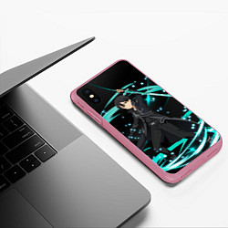 Чехол iPhone XS Max матовый Кирито из Сао, цвет: 3D-малиновый — фото 2