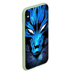 Чехол iPhone XS Max матовый Genshin Impact - Волк Севера, цвет: 3D-салатовый — фото 2