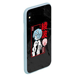 Чехол iPhone XS Max матовый Evangelion - Рей Аянами, цвет: 3D-голубой — фото 2