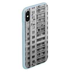 Чехол iPhone XS Max матовый Эстетика панельки, цвет: 3D-голубой — фото 2