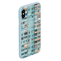 Чехол iPhone XS Max матовый Хрущёвка в голубых тонах, цвет: 3D-голубой — фото 2