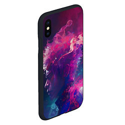 Чехол iPhone XS Max матовый Человек растворяющийся в фиолетовом дыму, цвет: 3D-черный — фото 2