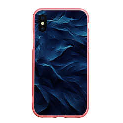 Чехол iPhone XS Max матовый Синие глубокие абстрактные волны, цвет: 3D-баблгам