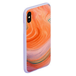 Чехол iPhone XS Max матовый Мраморный паттерн, цвет: 3D-светло-сиреневый — фото 2