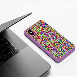 Чехол iPhone XS Max матовый Разноцветная мелкая мозаика, цвет: 3D-фиолетовый — фото 2