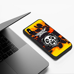 Чехол iPhone XS Max матовый Babymetal рок панда и огонь, цвет: 3D-черный — фото 2