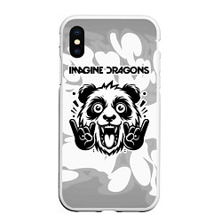 Чехол iPhone XS Max матовый Imagine Dragons рок панда на светлом фоне, цвет: 3D-белый