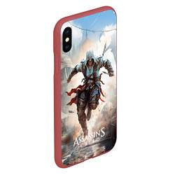 Чехол iPhone XS Max матовый Assassins creed паркур, цвет: 3D-красный — фото 2