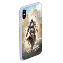 Чехол iPhone XS Max матовый Assassins creed poster game, цвет: 3D-светло-сиреневый — фото 2