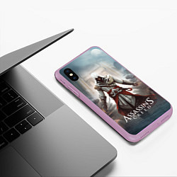 Чехол iPhone XS Max матовый Assassins creed poster game, цвет: 3D-сиреневый — фото 2