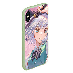 Чехол iPhone XS Max матовый Touhou Project Youmu Konpaku мило, цвет: 3D-салатовый — фото 2