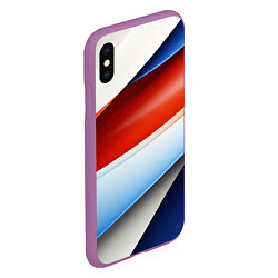 Чехол iPhone XS Max матовый Абстрактный минимализм плавные волнистые линии, цвет: 3D-фиолетовый — фото 2