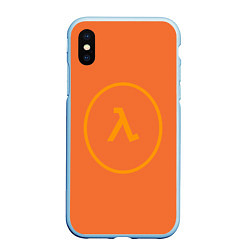 Чехол iPhone XS Max матовый Half-Life оранжевый, цвет: 3D-голубой