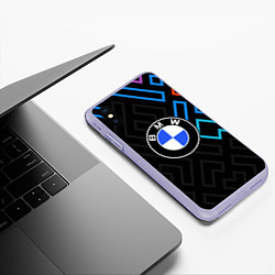 Чехол iPhone XS Max матовый Bmw абстракция, цвет: 3D-светло-сиреневый — фото 2