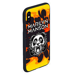 Чехол iPhone XS Max матовый Marilyn Manson рок панда и огонь, цвет: 3D-черный — фото 2