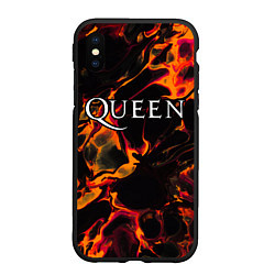 Чехол iPhone XS Max матовый Queen red lava, цвет: 3D-черный