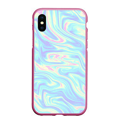 Чехол iPhone XS Max матовый Жидкая абстракция, цвет: 3D-малиновый