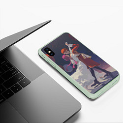 Чехол iPhone XS Max матовый Sousou no Frieren Fern Stark Love dance, цвет: 3D-салатовый — фото 2