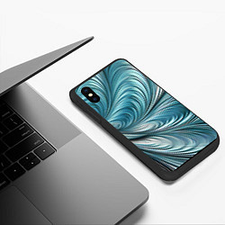 Чехол iPhone XS Max матовый Металлические завитки узоры, цвет: 3D-черный — фото 2