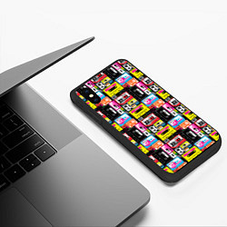 Чехол iPhone XS Max матовый Цветные аудиокассеты, цвет: 3D-черный — фото 2