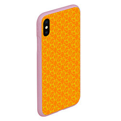 Чехол iPhone XS Max матовый Паттерн из окружностей оранжевый, цвет: 3D-розовый — фото 2
