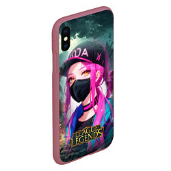 Чехол iPhone XS Max матовый League Of Legends Akali Kda, цвет: 3D-малиновый — фото 2