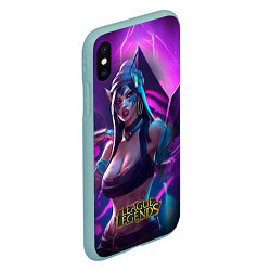 Чехол iPhone XS Max матовый League of Legends Kaisa Kda style, цвет: 3D-мятный — фото 2