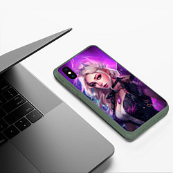 Чехол iPhone XS Max матовый League of Legends Kaisa Kda style, цвет: 3D-темно-зеленый — фото 2