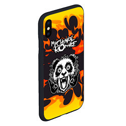 Чехол iPhone XS Max матовый My Chemical Romance рок панда и огонь, цвет: 3D-черный — фото 2