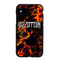 Чехол iPhone XS Max матовый Led Zeppelin red lava, цвет: 3D-черный