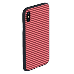 Чехол iPhone XS Max матовый Тёмный розовый полосатый, цвет: 3D-черный — фото 2