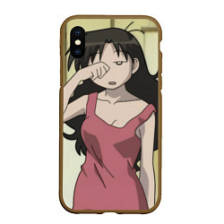 Чехол iPhone XS Max матовый Azumanga Daioh Юкари Танидзаки, цвет: 3D-коричневый