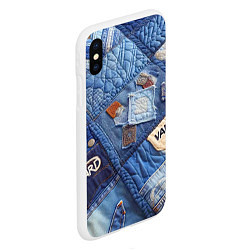 Чехол iPhone XS Max матовый Vanguard jeans patchwork - ai art, цвет: 3D-белый — фото 2