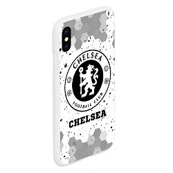 Чехол iPhone XS Max матовый Chelsea sport на светлом фоне, цвет: 3D-белый — фото 2