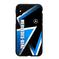 Чехол iPhone XS Max матовый Mercedes - blue metal, цвет: 3D-черный