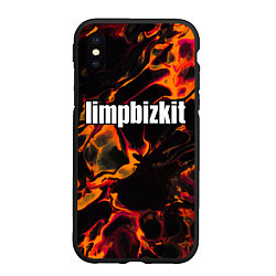 Чехол iPhone XS Max матовый Limp Bizkit red lava, цвет: 3D-черный