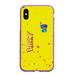 Чехол iPhone XS Max матовый Poppy Playtime Хагги Вагги монстр, цвет: 3D-фиолетовый