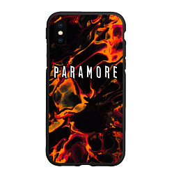 Чехол iPhone XS Max матовый Paramore red lava, цвет: 3D-черный
