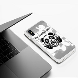Чехол iPhone XS Max матовый The Cranberries рок панда на светлом фоне, цвет: 3D-белый — фото 2