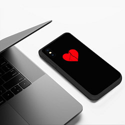 Чехол iPhone XS Max матовый Broken heart, цвет: 3D-черный — фото 2