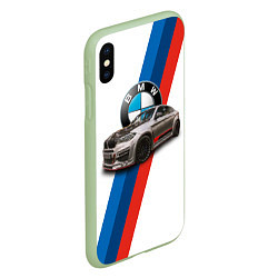 Чехол iPhone XS Max матовый Немецкий кроссовер BMW X6 M, цвет: 3D-салатовый — фото 2