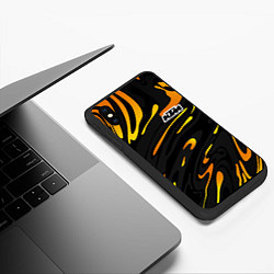 Чехол iPhone XS Max матовый KTM - orange liquid, цвет: 3D-черный — фото 2