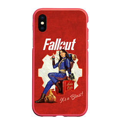 Чехол iPhone XS Max матовый Fallout - Lucy, цвет: 3D-красный