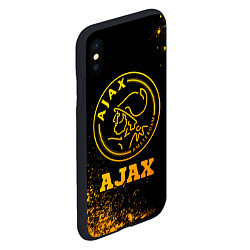 Чехол iPhone XS Max матовый Ajax - gold gradient, цвет: 3D-черный — фото 2