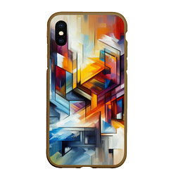 Чехол iPhone XS Max матовый Абстрактные фигуры, цвет: 3D-коричневый