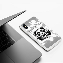 Чехол iPhone XS Max матовый Children of Bodom рок панда на светлом фоне, цвет: 3D-белый — фото 2